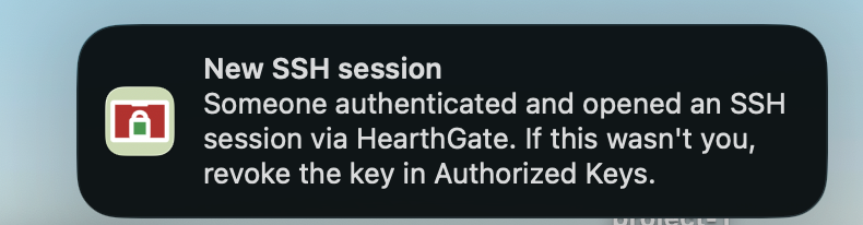 TightVNC (Windows) step 5: HearthGate notification