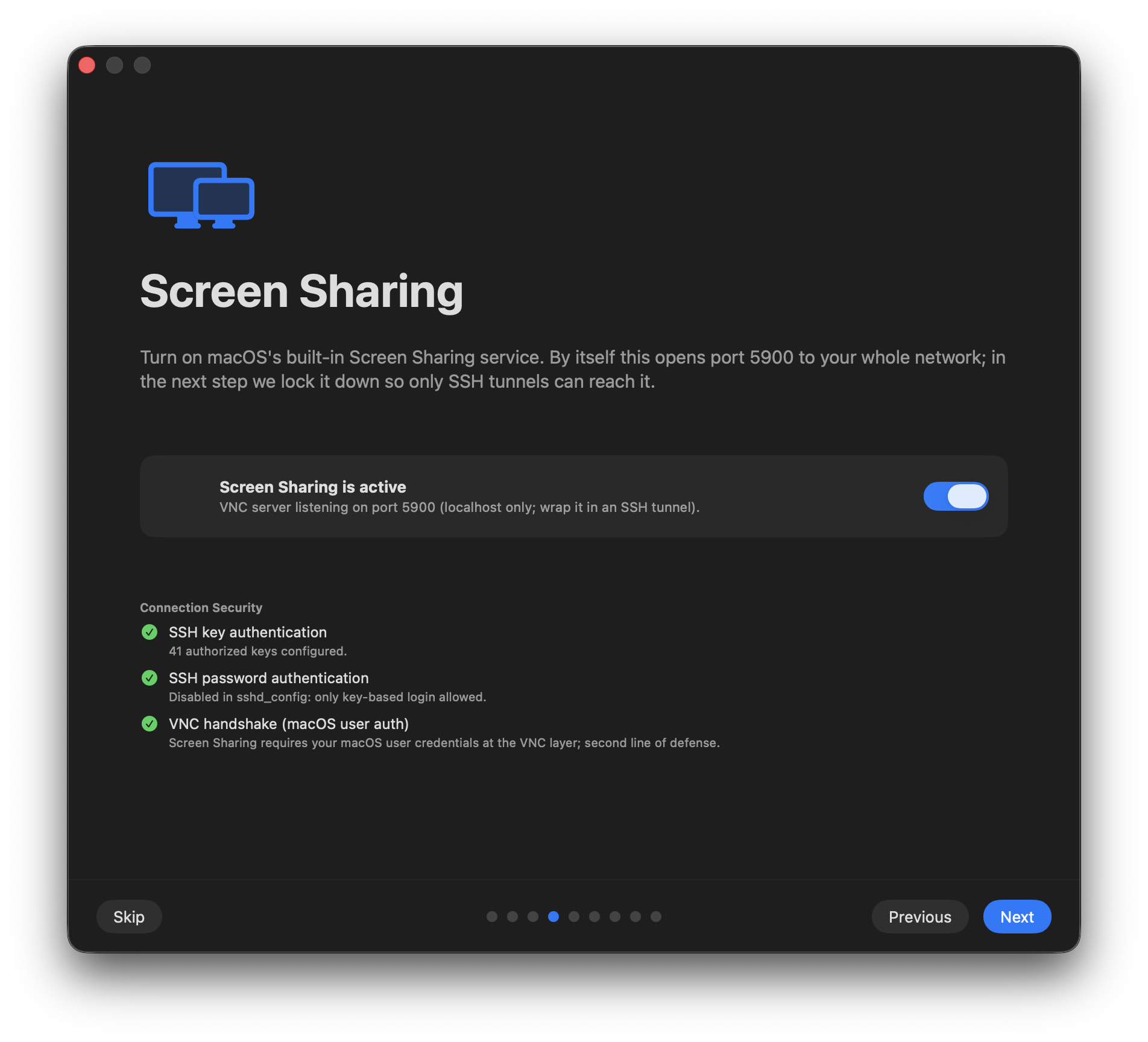 Installation step 4: Enable Screen Sharing
