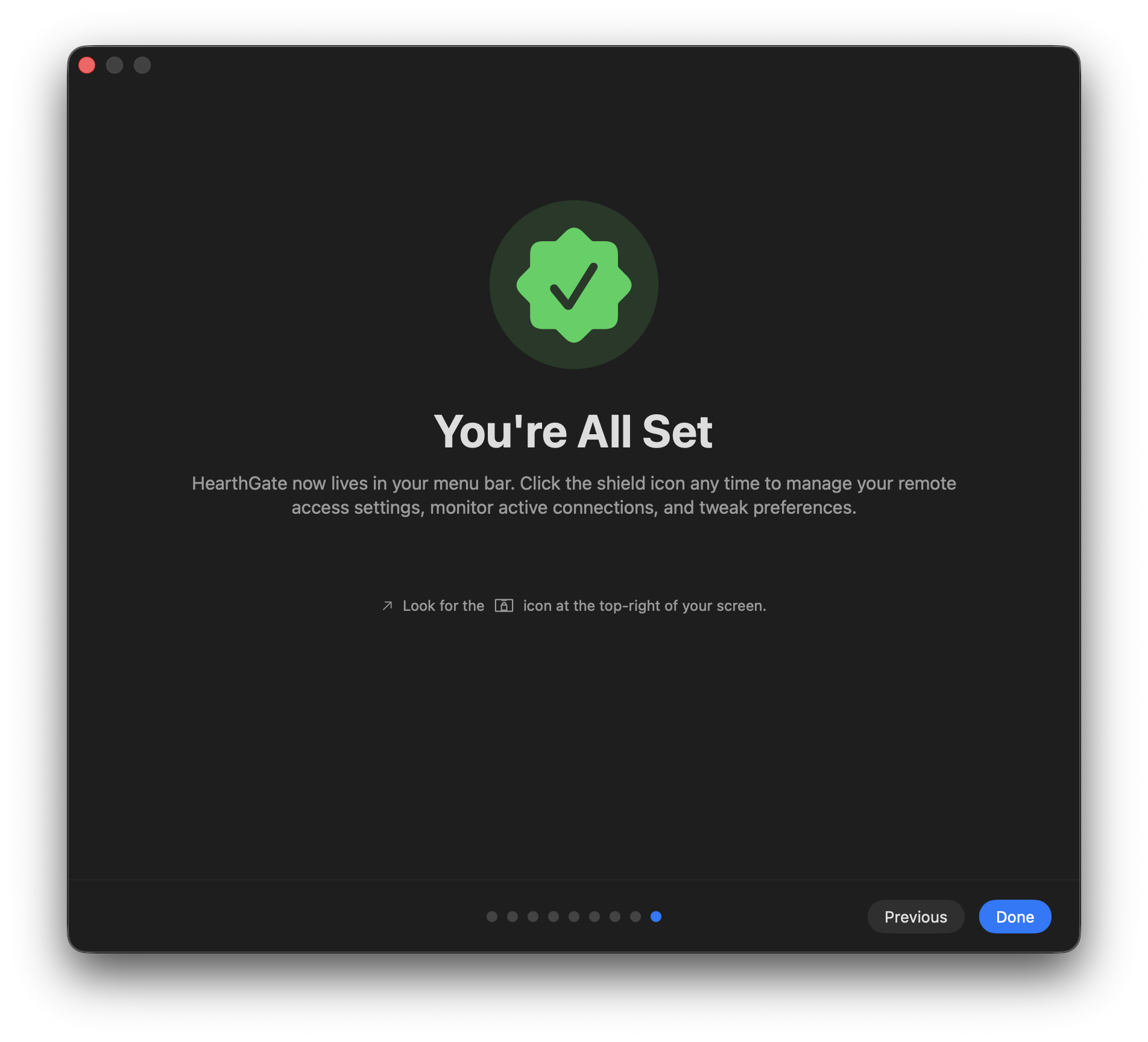 Installation step 10: Finish setup